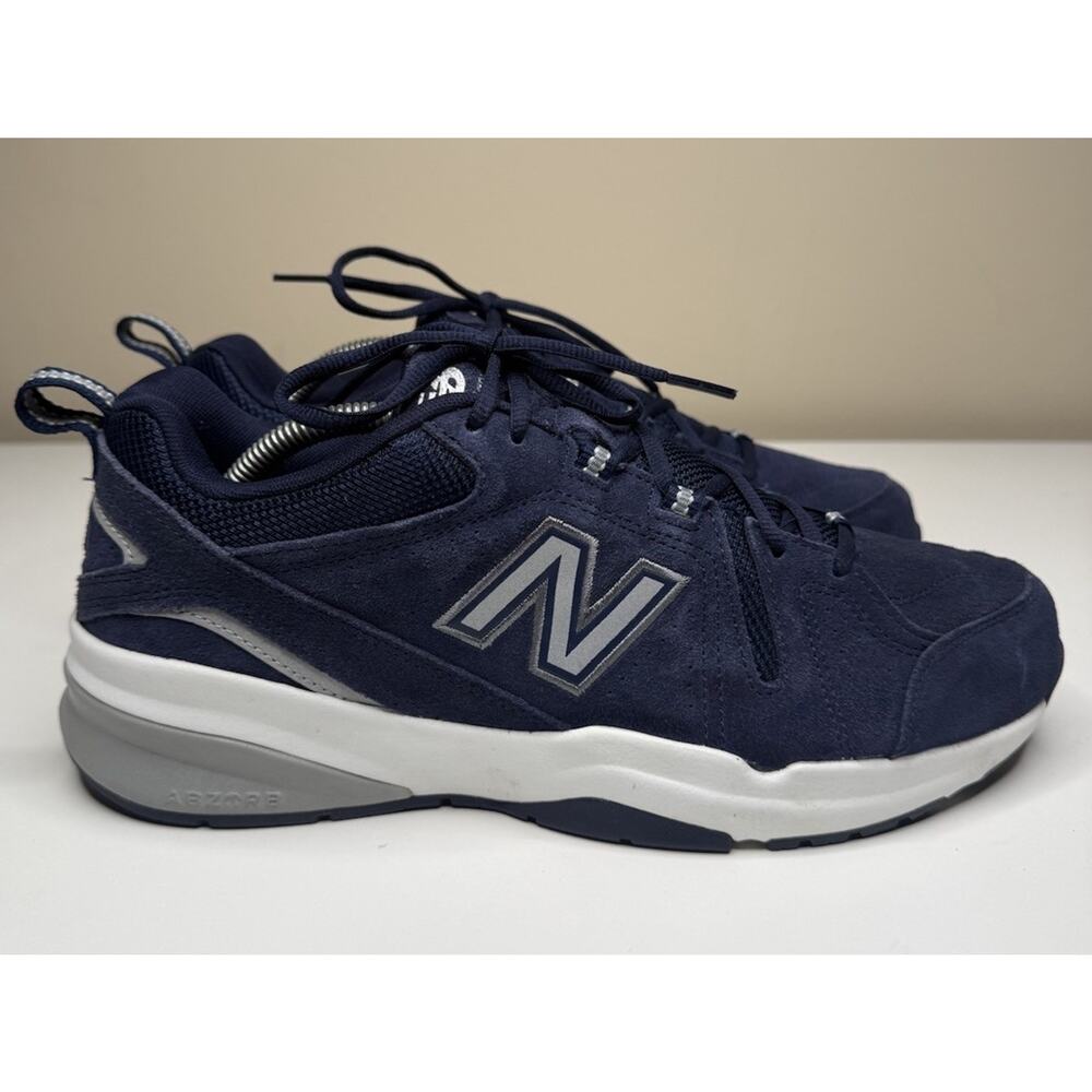 New Balance 608v5 Sneaker Mens 10D Navy Blue Suede Low ABZORB sole MX608UN5 Shoe